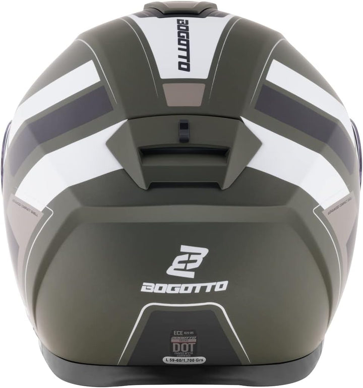 Bogotto FF403 Murata Klapphelm (Black/Green/White,S (55/56)) S (55/56) Schwarz/Grün/Weiss, S (55/56)