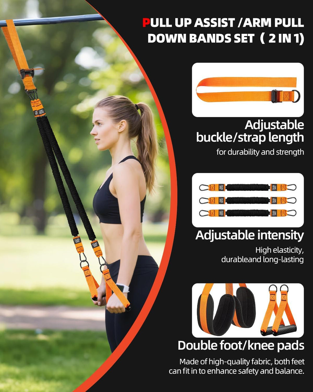 Abahub Klimmzugband Set Klimmzughilfe Widerstandsbänder Pull UP Band für Klimmzüge, Training zu Haus