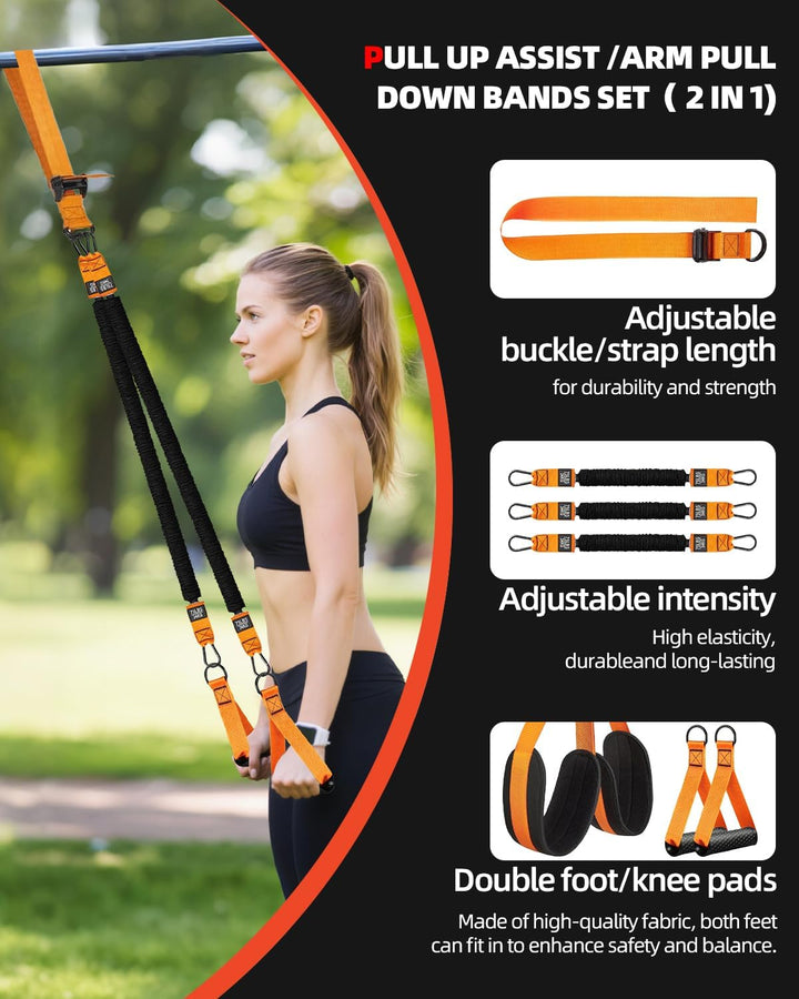 Abahub Klimmzugband Set Klimmzughilfe Widerstandsbänder Pull UP Band für Klimmzüge, Training zu Haus