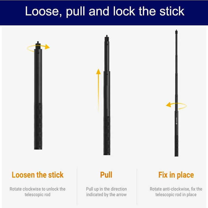Fotoleey Invisible Selfie Stick 300 cm für Insta360 X3, One RS, 1-Zoll 360, GoPro