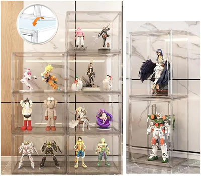 Siyecioa Acryl Vitrine Schaukasten Transparent, Plexiglas Vitrine mit Tür Für Action Figuren Spielze