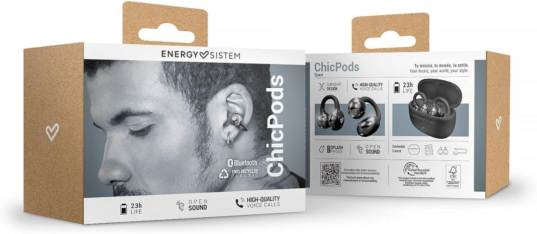 Energy Sistem Chicpods Open Sound Bluetooth-Kopfhörer, kabellos, 23-Stunden-Akku, Geräuschunterdrück