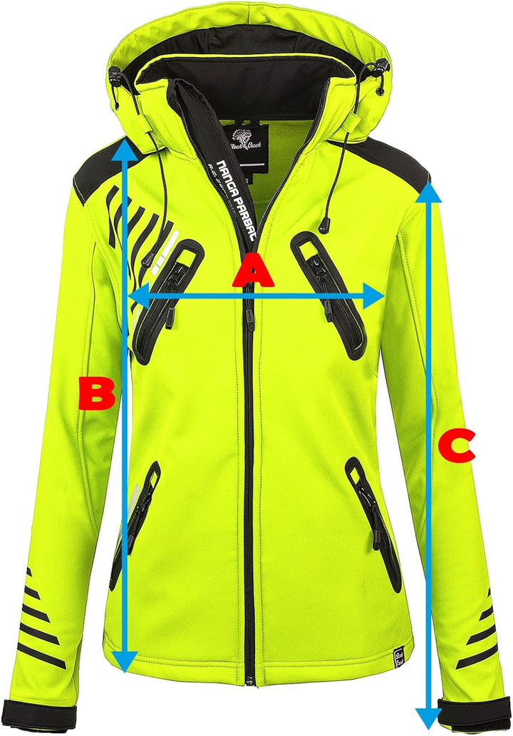 Rock Creek Damen Softshell Jacke Outdoorjacke Windbreaker Übergangs Jacke - Violett - 48/3XL
