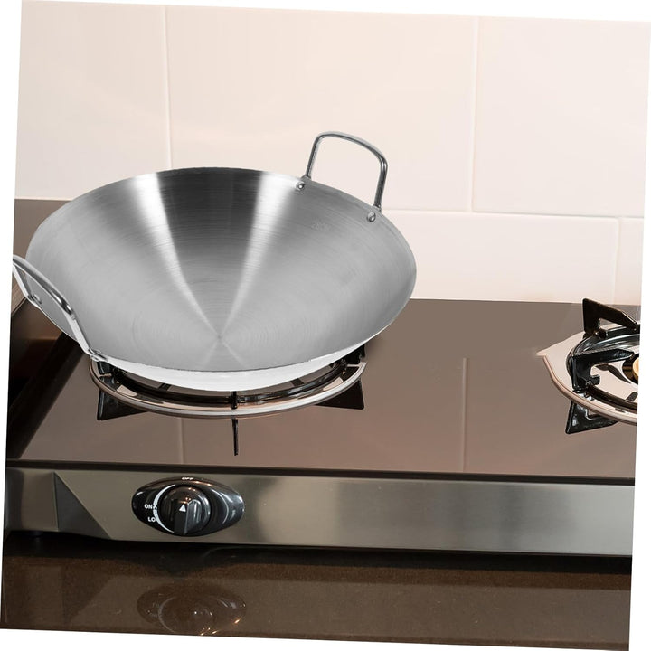 Housoutil Wok- Pfanne Antihaft- Edelstahl- Pfannenpfanne Traditioneller Chinesischer Wok Kratzfestes