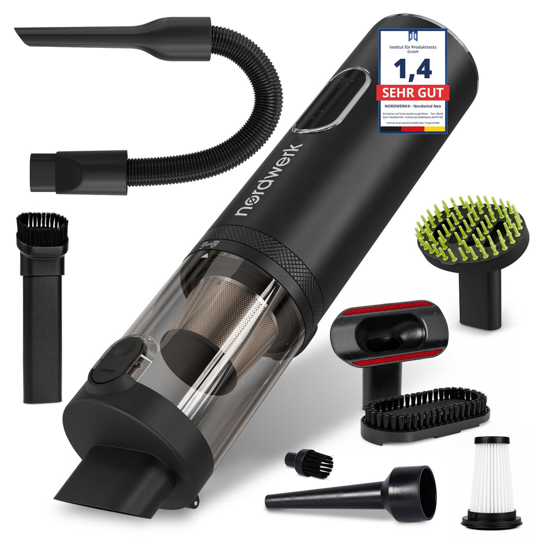 Akku Handstaubsauger Nordwind NEO für Auto &amp; Haushalt, kabellos | starker Mini Staubsauger mit DeepR