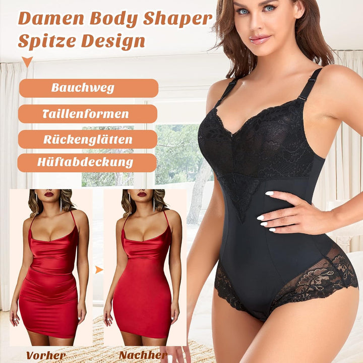 Shapewear Damen Body Shaper Bauchweg L Schwarz-shape, L Schwarz-shape