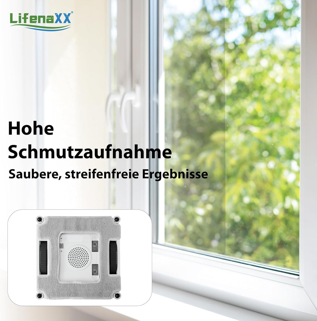 Lifenaxx Ersatz-Wischtücher (6 Stück) für LX-047 Fensterreinigungsroboter – Original Mikrofaser-Rein