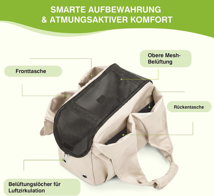 ALLSOPETS Hundetasche für Kleine Hunde, Leichte Atmungsaktive Haustiertasche, Bequeme Katzentragetas
