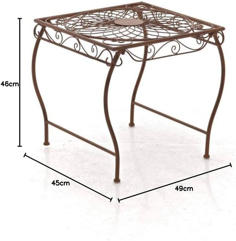 CLP Eisentisch Zarina in nostalgischem Design I Robuster Gartentisch mit kunstvollen Verzierungen, F