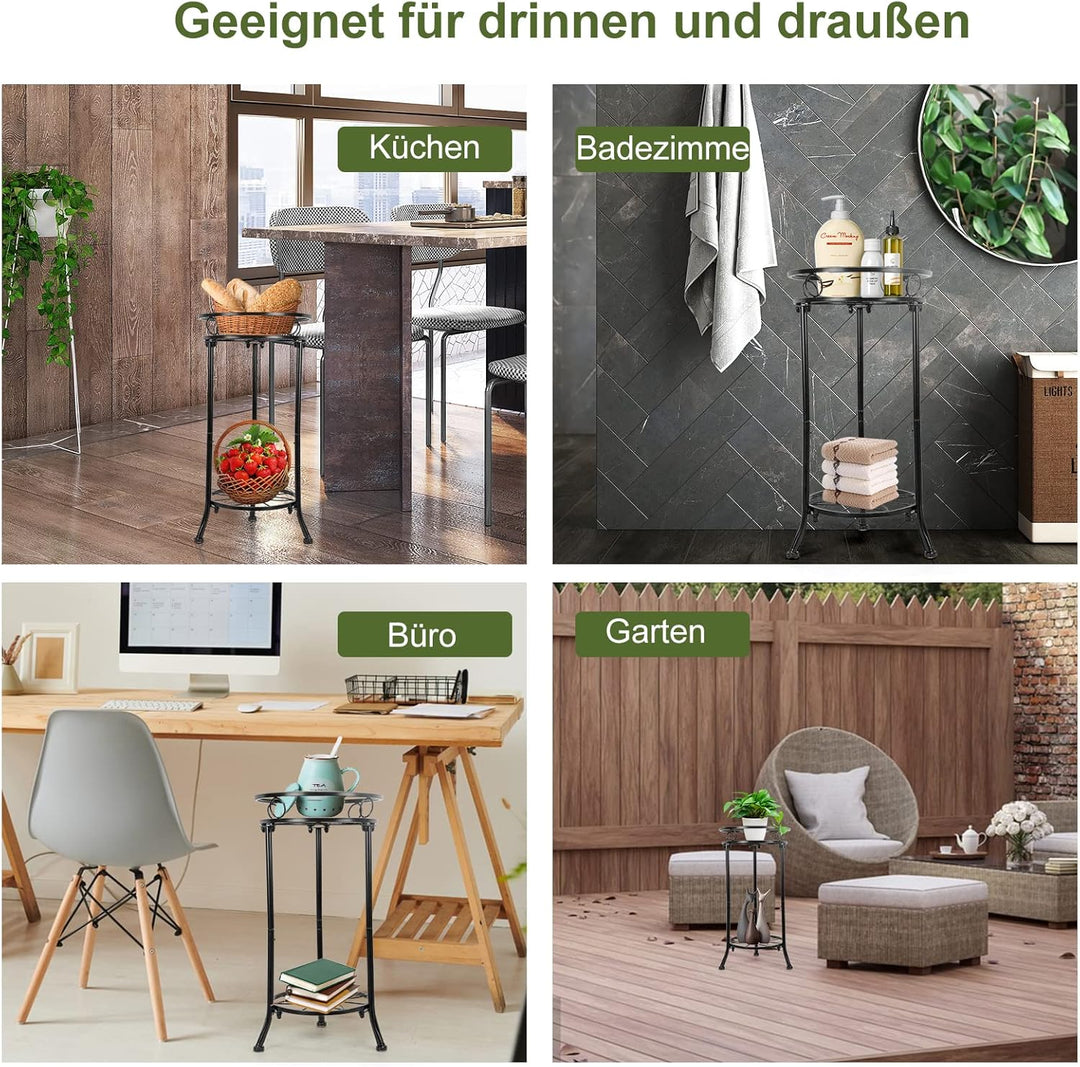 MA3TY Pflanzenständer Metall-Blumenständer,Blumentopfhalter für Drinnen & Draussen,Schwarz Small, Sm