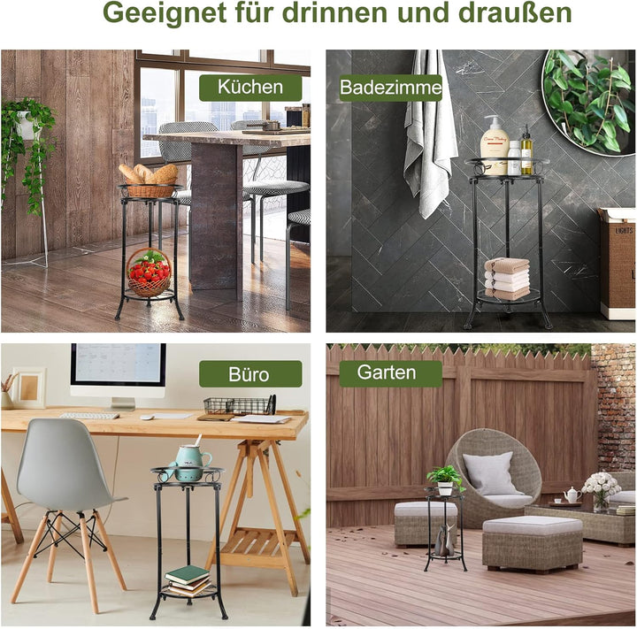 MA3TY Pflanzenständer Metall-Blumenständer,Blumentopfhalter für Drinnen & Draussen,Schwarz Small, Sm