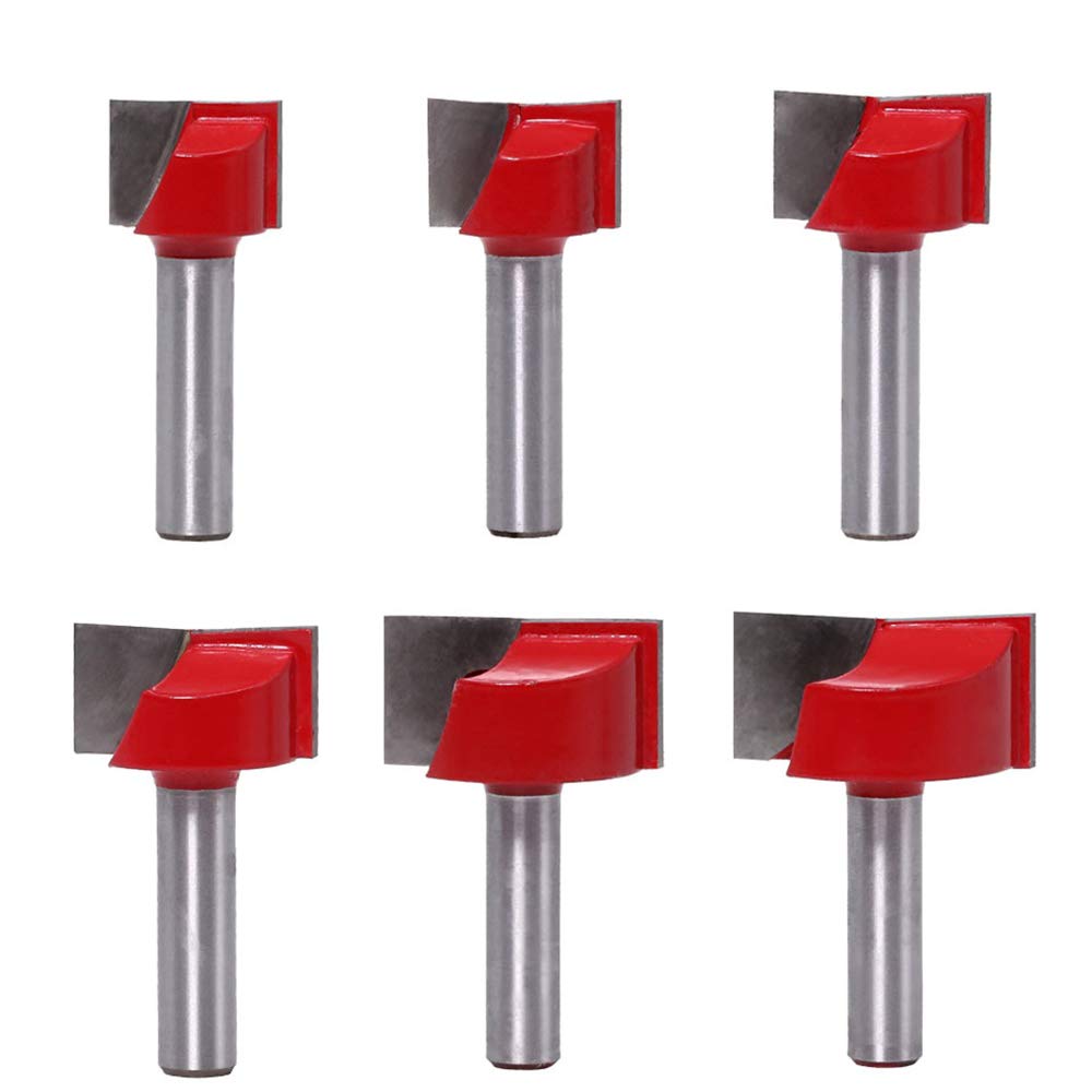 ASNOMY 8mm Schaft Bodenreinigung Fräser Set, 6 Stück Fräser Schaftfräser Holzbearbeitungswerkzeug Bi