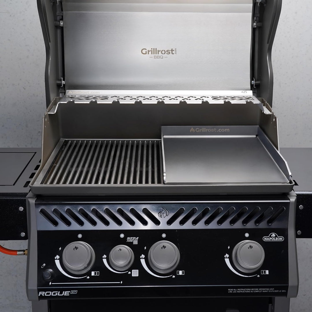 Edelstahl Grillplatte - Plancha 45 x 30cm - für Napoleon Freestyle und Rogue 365, 425, 525 45x30cm -