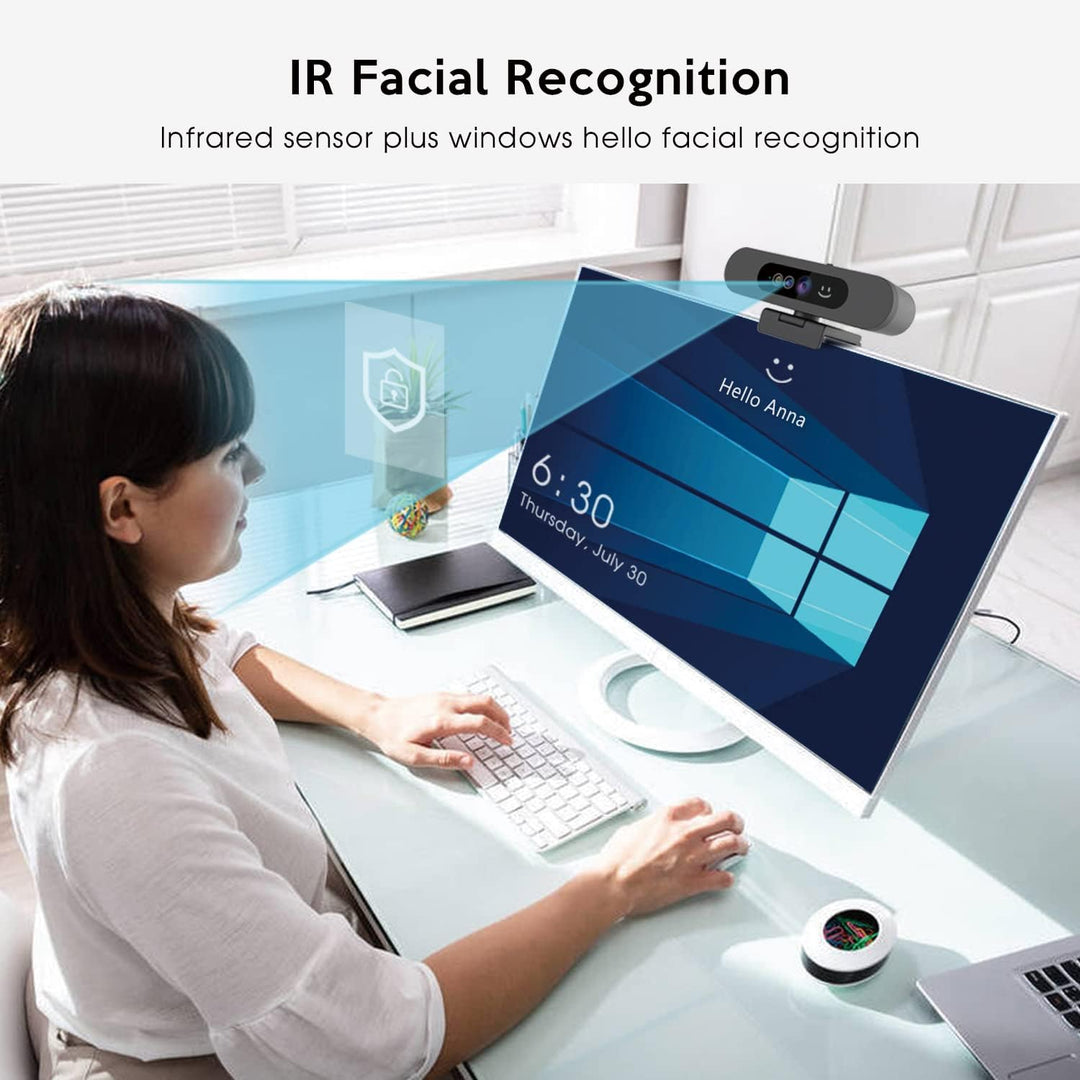 TOALLIN 1080P-Webcam für Windows Hello Face Login, Gesichtserkennungs-IR-Kamera und Windows Hello-ko