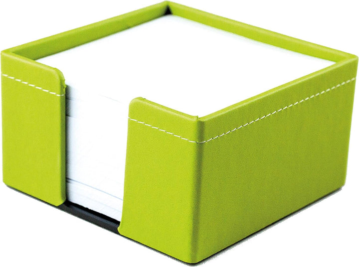 DELMON VARONE - Zettelkasten aus „EcoAppleLeather“ Grün, Zettelbox aus Recycled Öko Apfel Leder inkl