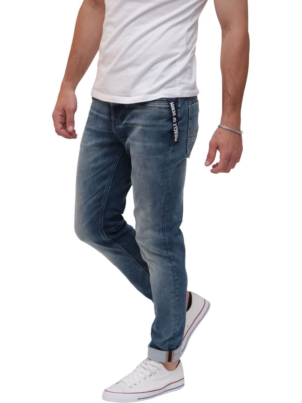 Miracle of Denim M.O.D. Herren Jeans Marcel - Slim Fit - Blau - Sparrow Blue Jogg W28-W38 Baumwolle