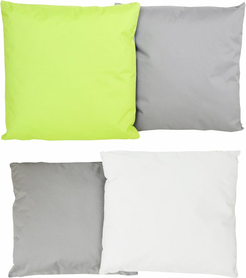 JACK 4X 2-farbiges Wende Outdoor Lounge Kissen 45x45cm Dekokissen inkl. Füllung Wasserfest Sitzkisse
