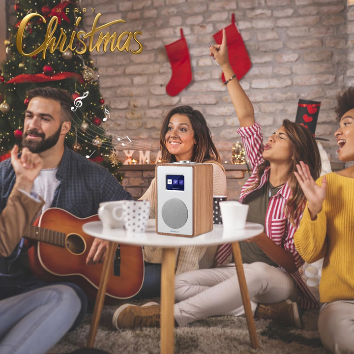 LEMEGA CR4 DAB/DAB+ und UKW Digitalradio,Bluetooth Lautsprecher, DAB Radio,Doppelwecker,Küchen/Schla