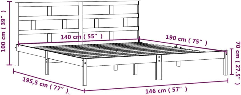 Tidyard Massivholzbett Holzbett Bettrahmen mit Lattenrost Bettgestell Einzelbett Jugendbett Betten S