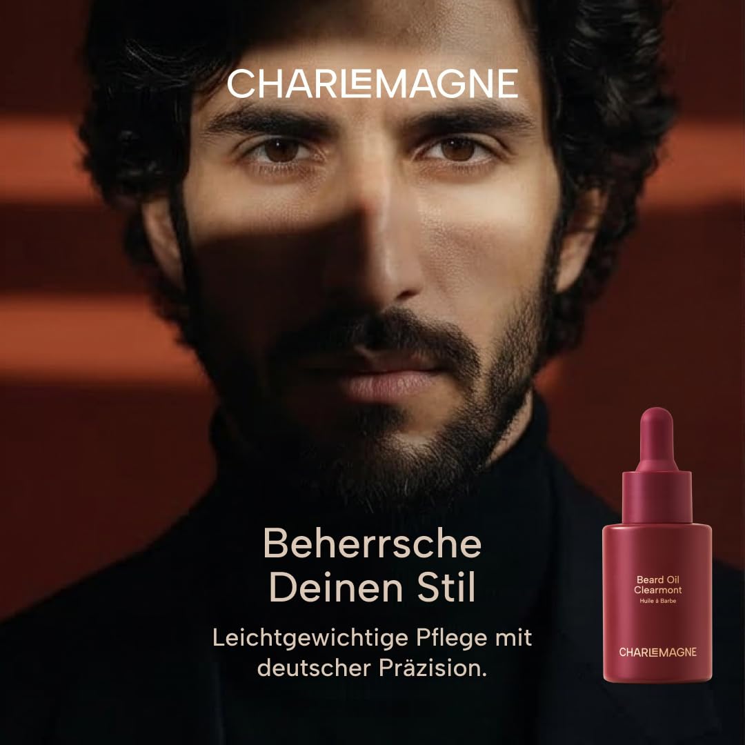 Charlemagne Bartöl für Männer – 30 ml, Rivelle | Mediterraner Küstenduft – Bartpflege, Weichmacher &