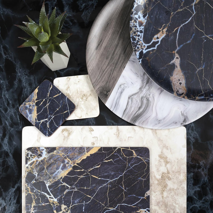 Creative Tops "Grey Marble" Premium-Tischsets mit Korkunterseite, 30 x 23 cm – Grau/Weiss (6er-Set)