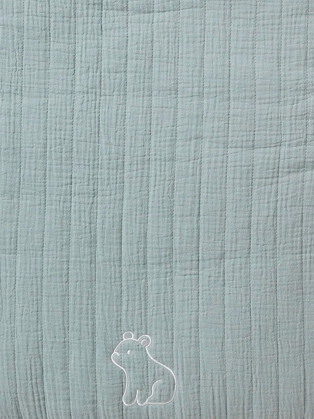 VERTBAUDET Sommerdecke aus Baumwollgaze blau grau TU Grau-blau, Grau-blau