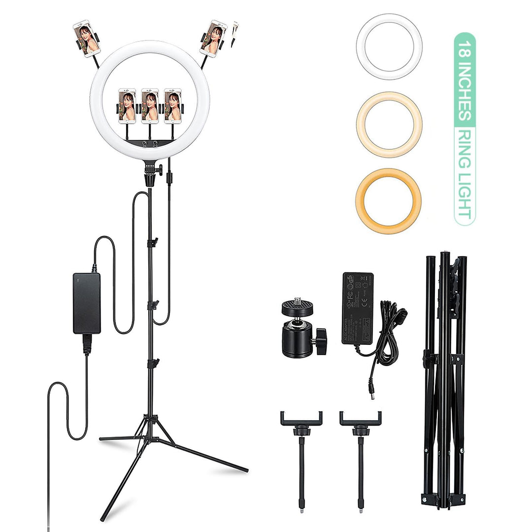 Godox LR150 LED-Ringlicht-Kit 18 Zoll 38W zweifarbig 3000K-6000K Selfie-Ringlicht Diammable CRI 90+,