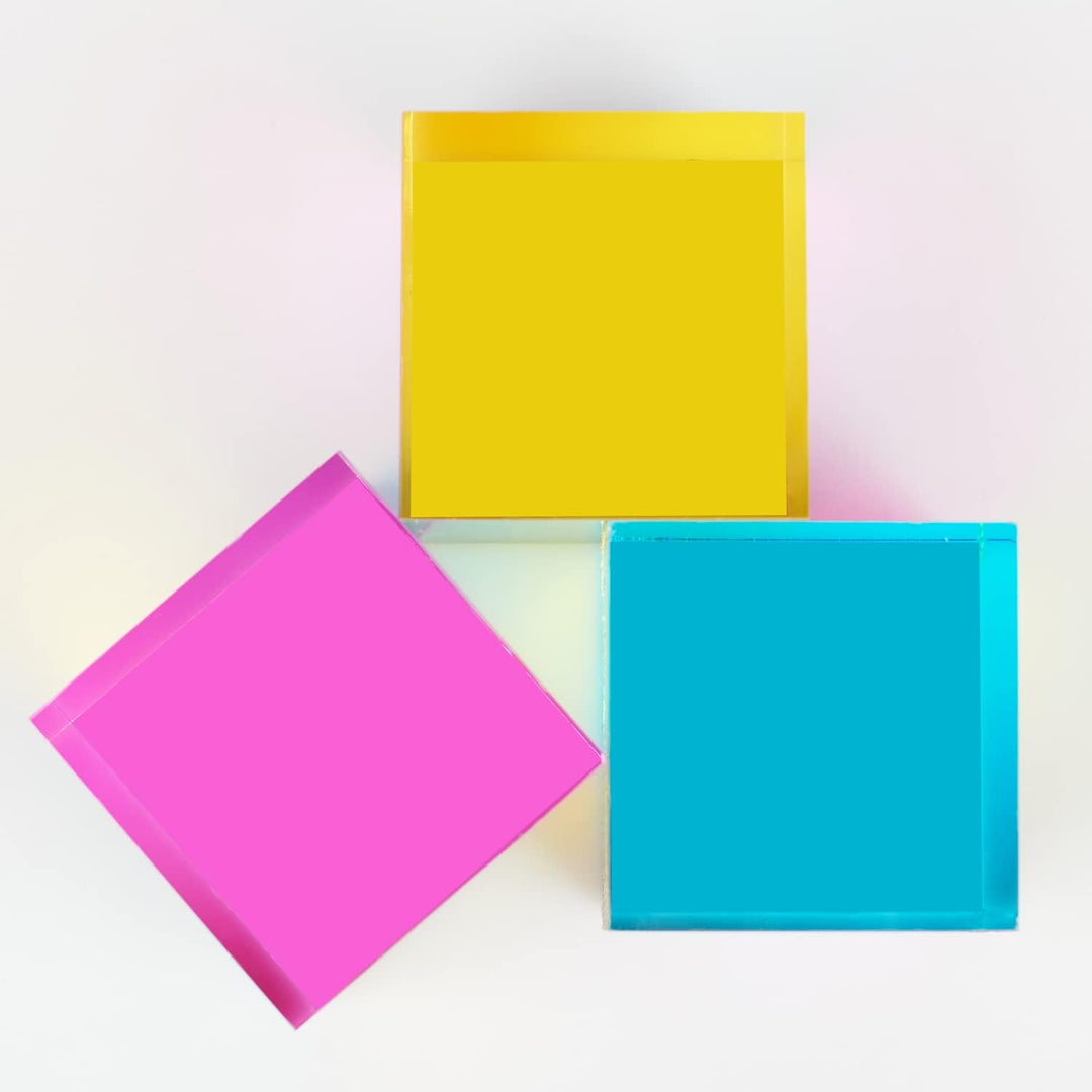 ECBANLI CMY Farbwürfel, 40 mm Acryl CMYcube würfel Prisma, RGB Dispersions Farbphysik Spielzeug und