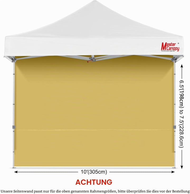 MasterCanopy Seitenwand/Seitenteil für Pop-up-Pavillon, Faltpavillon, Zelt, Canopy, 1 Stück 3x3M Bei