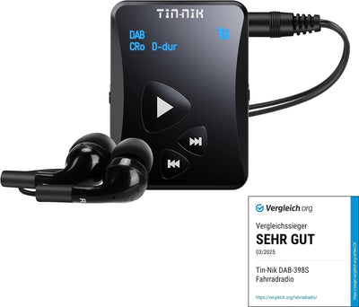 Tin-Nik DAB-398S tragbares DAB/DAB+/UKW-Radio, digitales Taschen-RDS UKW-Mini-Radio mit wiederauflad