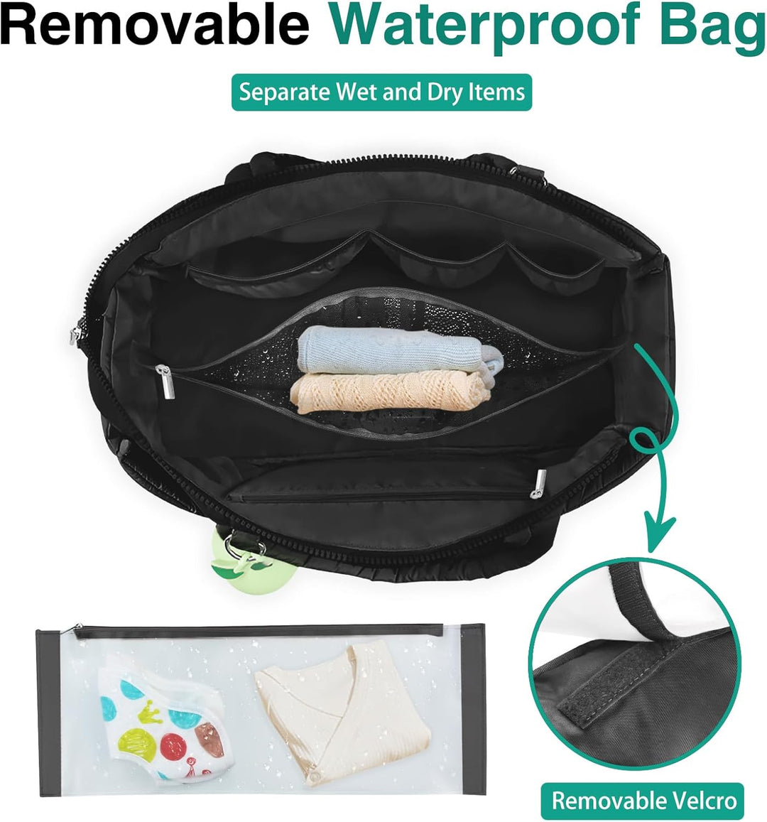 KUBYA Unisex Diaper with Pacifier Case-1 Wickeltasche Cosody Mommy Bag Schwarz, Schwarz