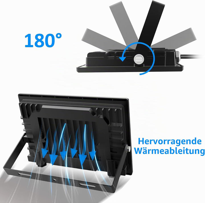 60W LED Schwarzlicht Strahler, NATPOW UV Schwarzlicht Fluter mit Stecker IP66 Wasserdicht Schwarzlic