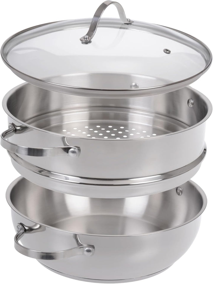 GRÄWE Dünsteinsatz Edelstahl 28 cm für Pro-Line Dampfgarer, Robuster Dampfeinsatz für gesundes Garen