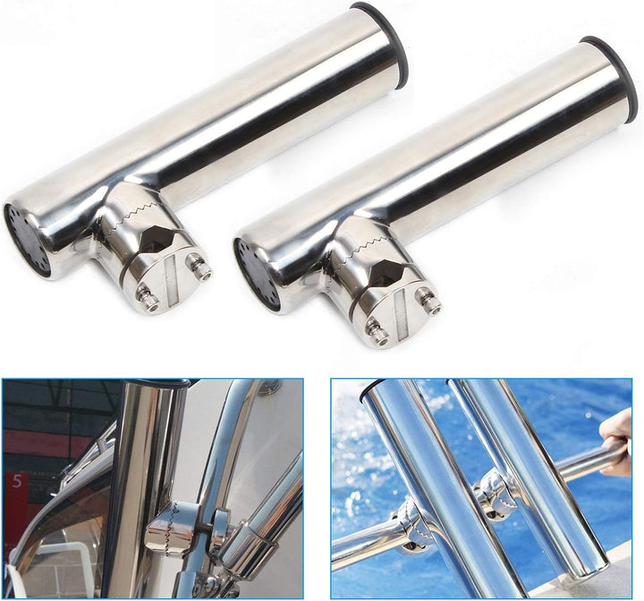 2 X Edelstahl Bootsrutenhalter, Angelrutenhalter Rutenhalter Edelstahl Angelrutenhalter, Rutenhalter