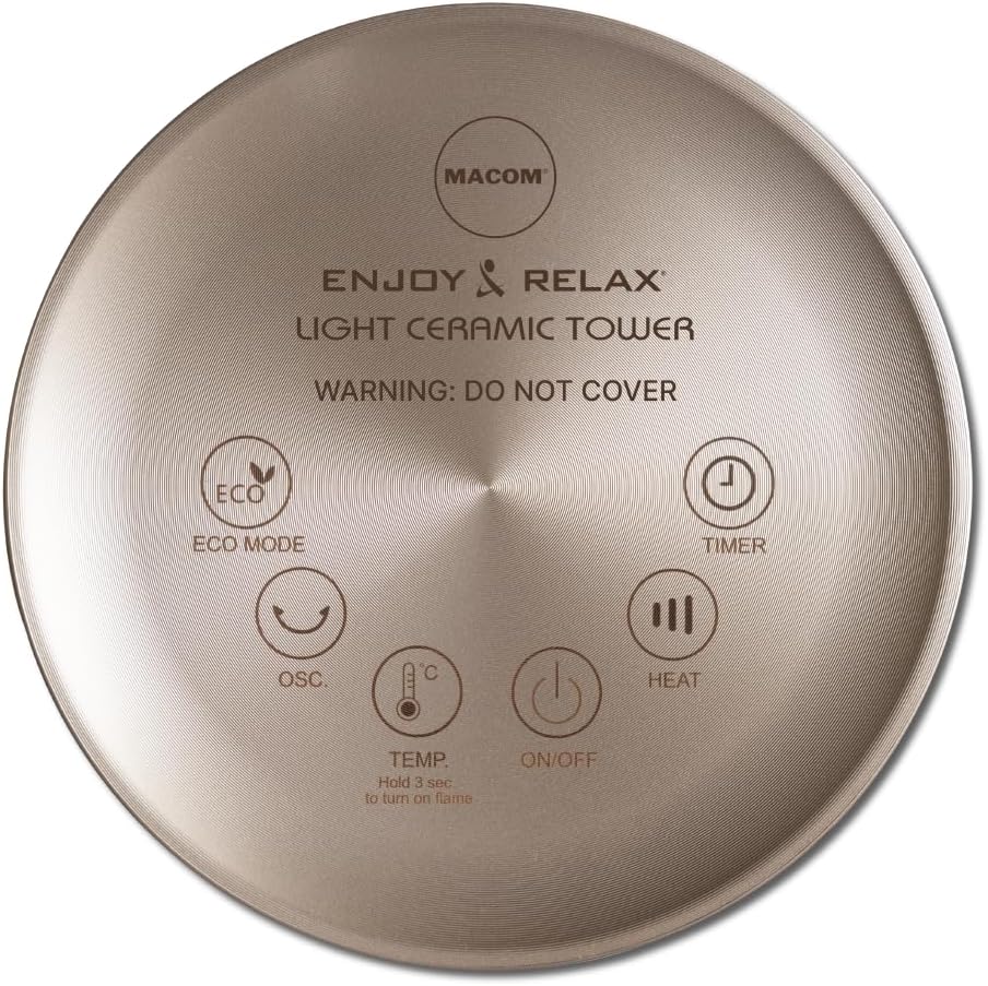 MACOM Enjoy & Relax 944 Light Ceramic Tower, leistungsstarker Keramik-Heizlüfter mit Turm, leise und