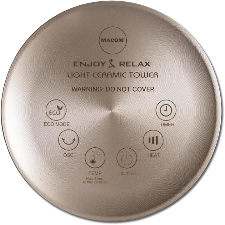 MACOM Enjoy & Relax 944 Light Ceramic Tower, leistungsstarker Keramik-Heizlüfter mit Turm, leise und