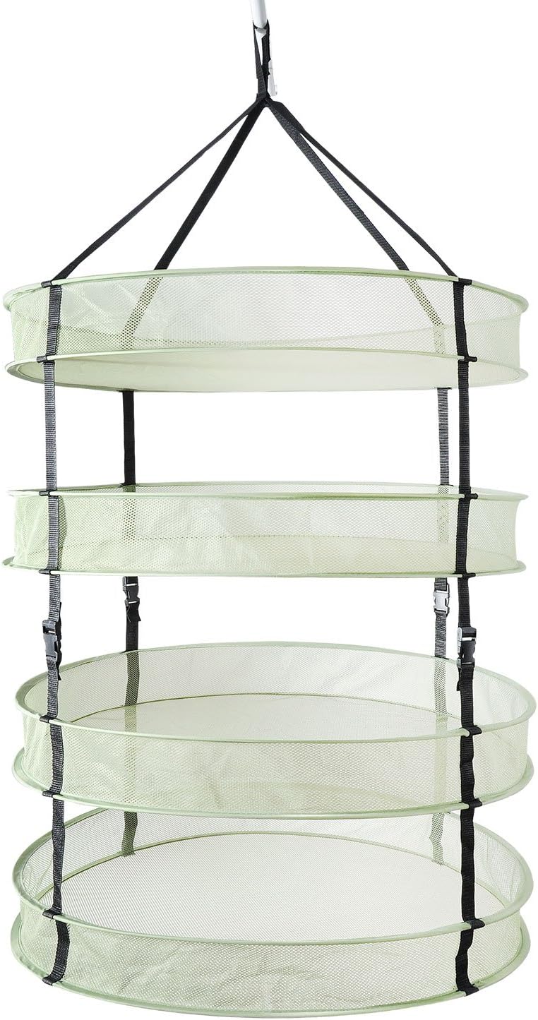 iPower Trockennetz zum Aufhängen von Kräutern, 60 cm, 4-lagig, Grün 2Ft, 4 Schichten