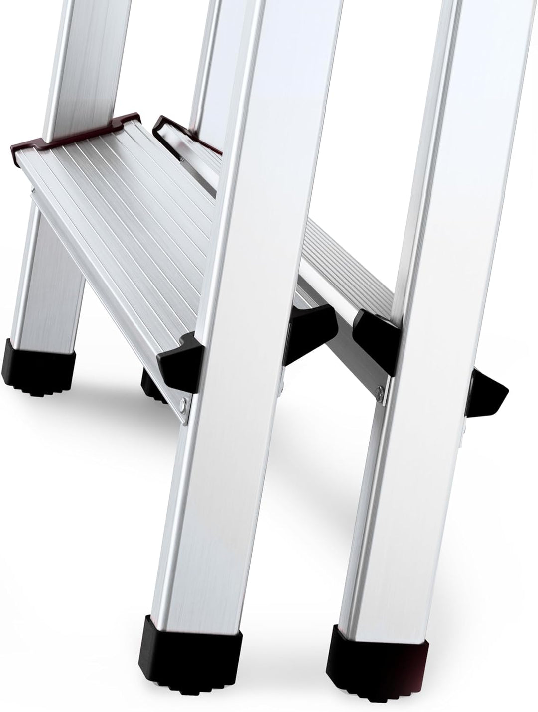 Drabest Aluminium Trittleiter Leiter beidseitig begehbar, 2x3 Stufen, 125kg, 2x3 Stufen