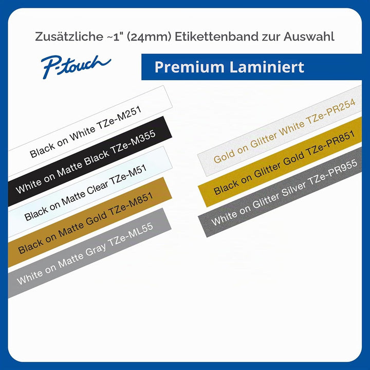 BROTHER Tze-S251 Schwarz auf Weiss 24mm Stark haftend, Schwarz auf Weiss 24mm Stark haftend