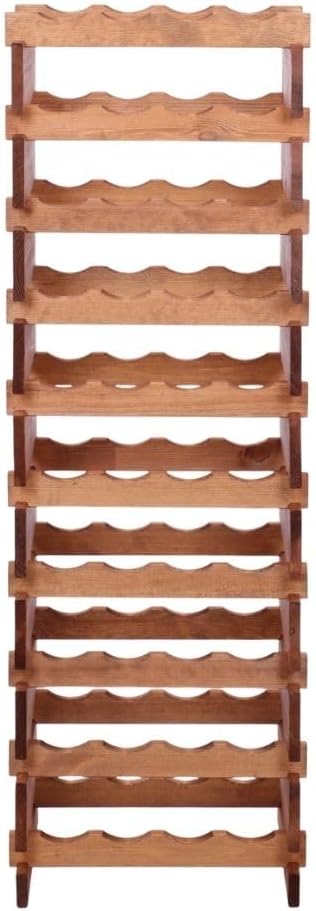 PROREGAL Weinregal VINOTECA Flex PRO | HxBxT 135x46x28cm | 40 Flaschen auf 10 Ebenen | Massives Kief