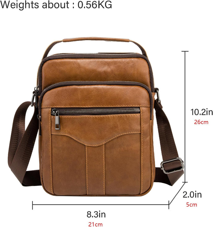 MANNUOSI Herren Schultertaschen business Freizeit Henkeltaschen echtleder vintage Handtaschen Einhei