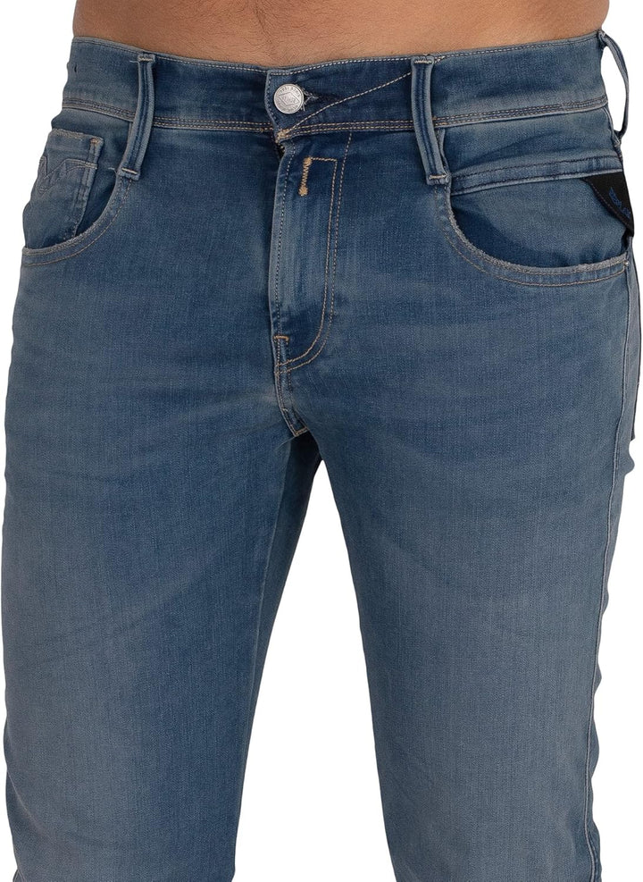 Replay Herren Jeans Anbass Slim-Fit mit Power Stretch 36W / 32L 94 Medium Blue, 36W / 32L 94 Medium