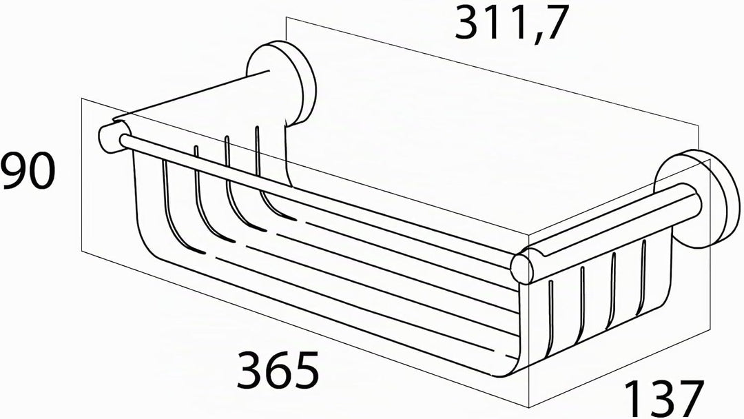 Tiger Boston Duschkorb gross, Duschablage aus gebürstetem Edelstahl Edelstahl Gebürstet Gross Single