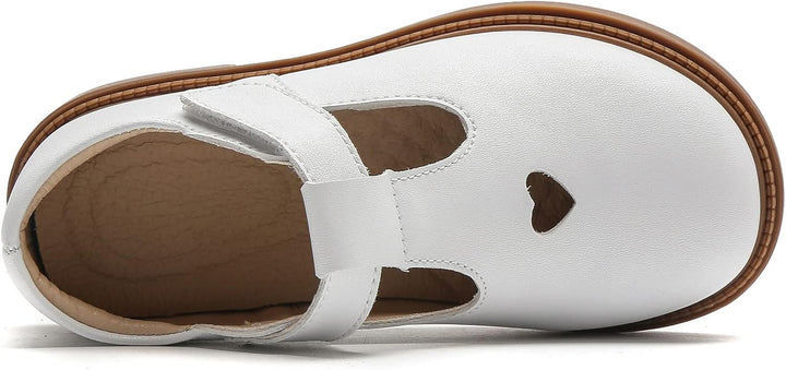 DADAWEN Mädchen Mary Jane Halbschuhe Taufschuhe Geschlossene Ballerinas, Weiss