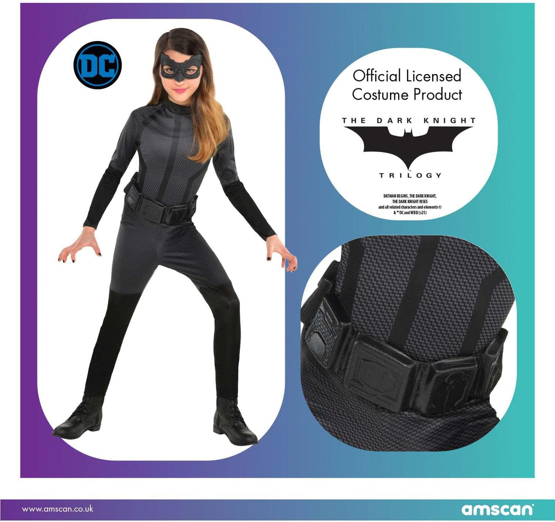 Amscan - Kinderkostüm Catwoman, Overall, Gürtel, Augenmaske, DC Super Heroes, Motto-Party, Karneval
