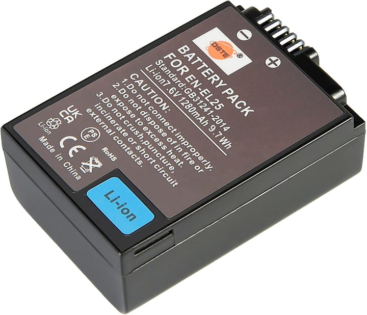DSTE-DE EN-EL25 DSTE Ersatz Batterie Akku Kompatibel für EN-EL25a,4241 und Nikon MH-32,Nikon Z Serie
