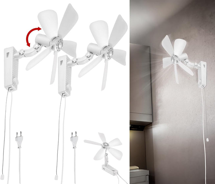 Sichler Haushaltsgeräte 3-Stufen-Ventilator: 2er Wand-Ventilator mit Oszillation,Ø 43 cm,20Watt,Neig