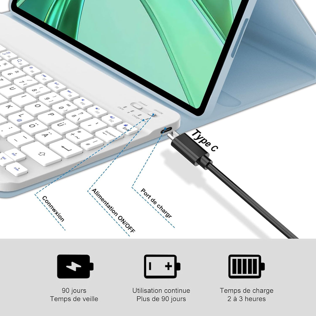 IVEOPPE Tastatur Hülle für Honor Pad X8a, Hülle mit Tastatur für Honor Pad X8a 11 Zoll, Bluetooth Ab