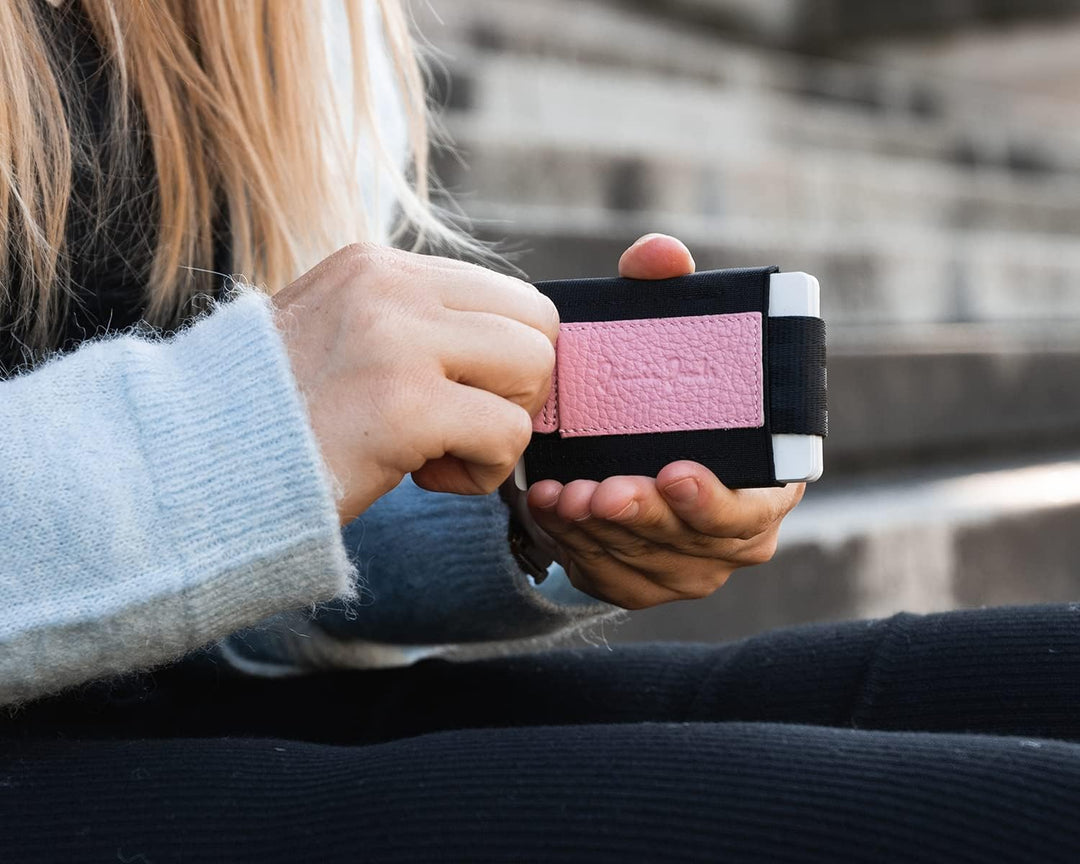 Jaimie Jacobs Minimalist Wallet Nano Boy Pocket Mini Geldbörse aus Textil mit Zugband schmaler Karte
