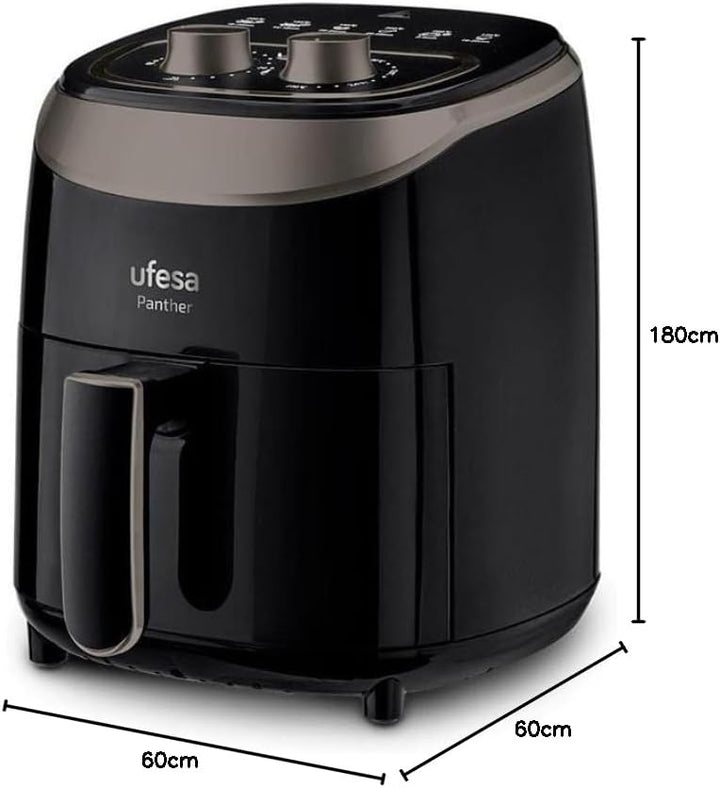 Ufesa Panther, Heissluftfritteuse mit 3,5 l, 8 Programmen, 1200 W, Timer, Temperatur 80ºC - 200ºC, o